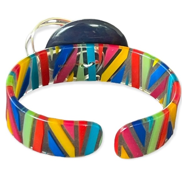 COLOURFUL resin cuff bracelet - Picture 4 of 5